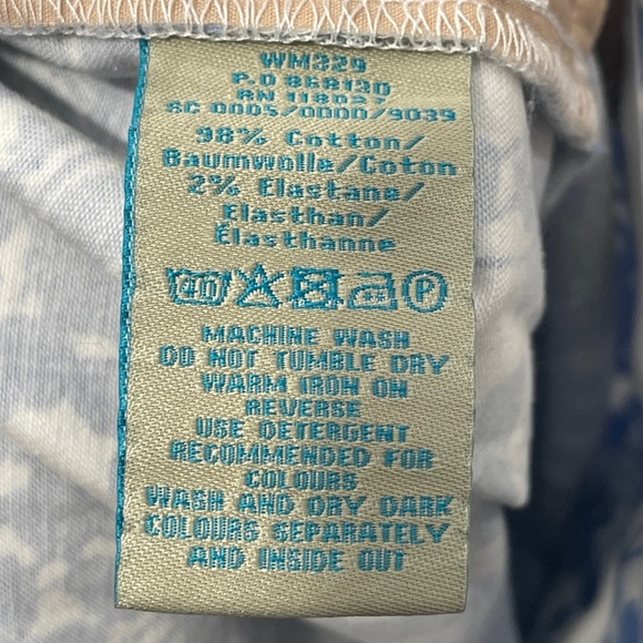 Boden Dandelion Floral Print Blue and White Crop Size 8 - Picture 8 of 9